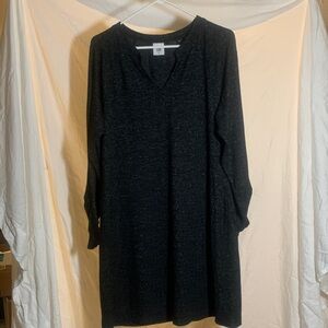 Elegant Dark Gray Knit Dress Preowned good condition